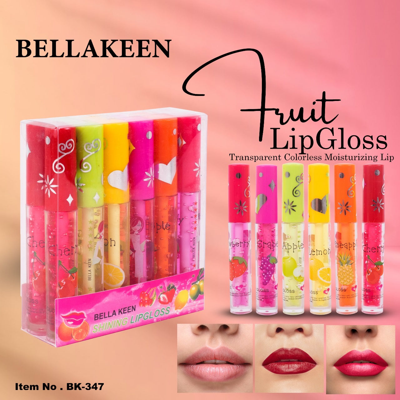 Bella Keen Fruit Lip Gloss BK-347 set