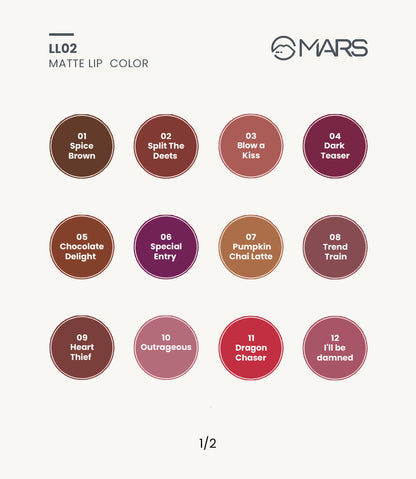 Mars waterproof Nontransfer Liquid lipstick Ll02