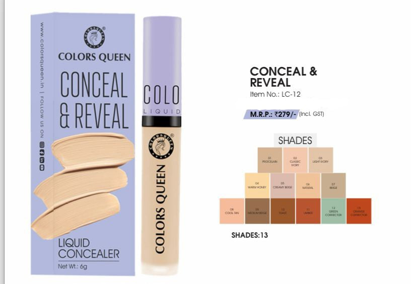 Colors Queen Conceal & Reveal Liquid Concealer(LC-12)