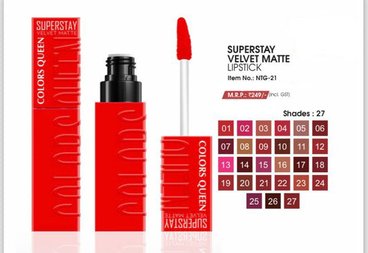 Colors Queen Superstay Velvet Matte Lipstick(NTG-21)